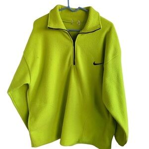 Vintage Nike 1/4 Zip Fleece Jacket Embroidered Swoosh Logo Size XXL